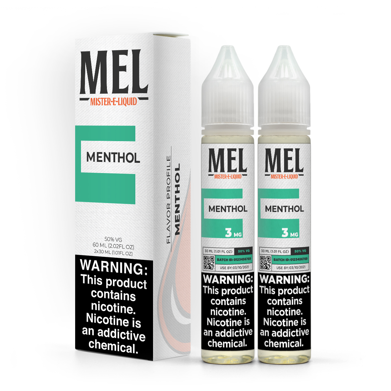 MEL Menthol vape juice, in 60 ml bundle